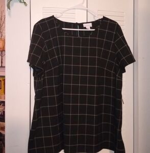 Liz Claiborne Black and White Checkered Blouse